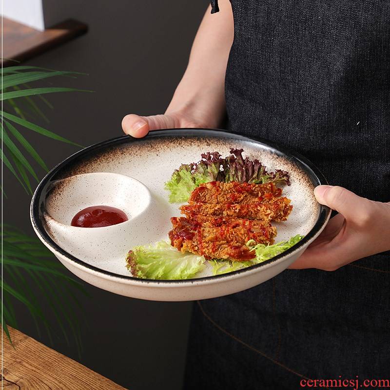 Circular plate hotel has a European formula with vinegar plate motherboard creative tableware Japanese dumpling dish ceramic plate