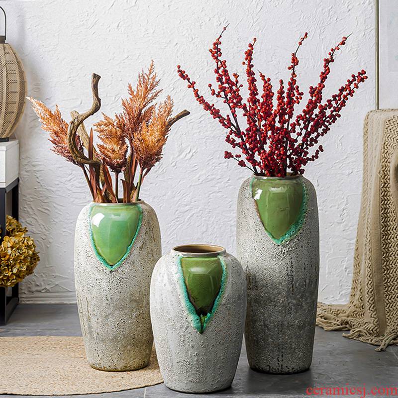 I and contracted ceramic big vase furnishing articles sitting room European - style landing new Chinese vases, flower POTS flowerpot