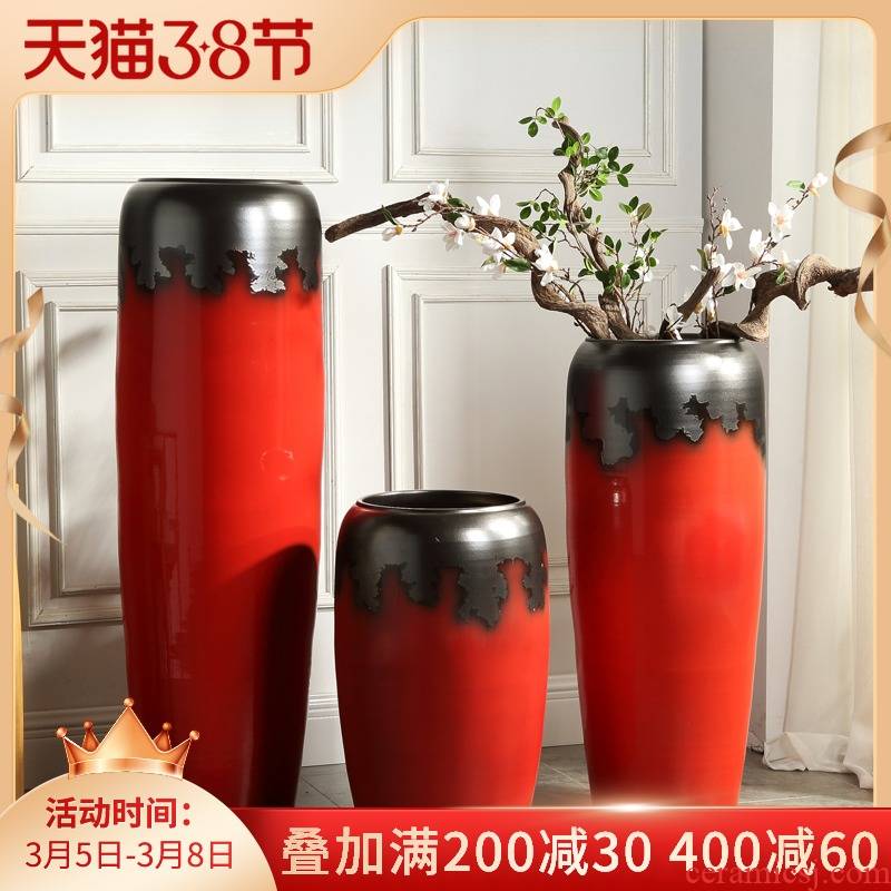 Jingdezhen ceramic hotel dry flower arranging large vases, I and contracted sitting room window furnishing articles pottery flowerpot landing