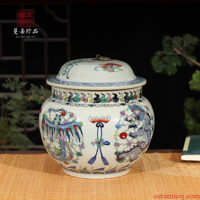 Jingdezhen porcelain dragon tank