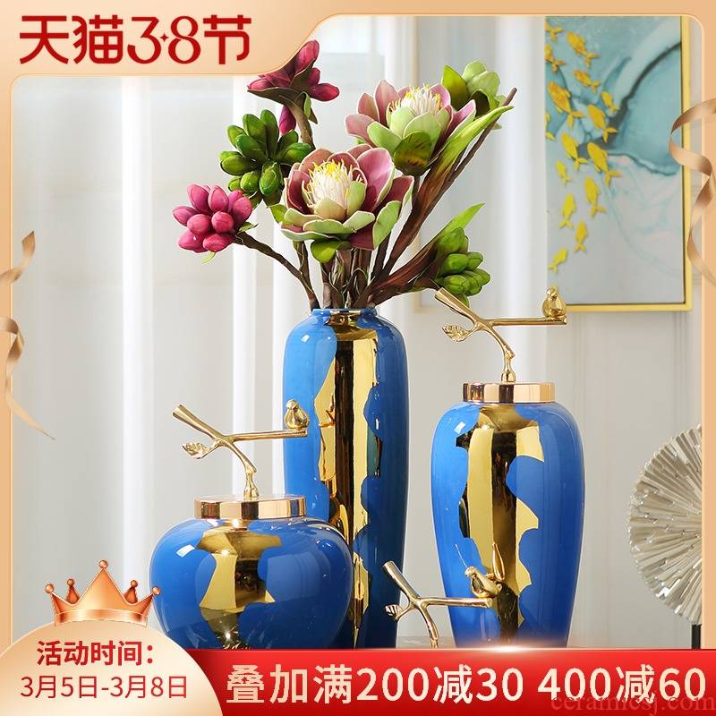 New Chinese style light key-2 luxury ceramic vase table between example simulation flower arranging device furnishing articles, the sitting room porch home decoration