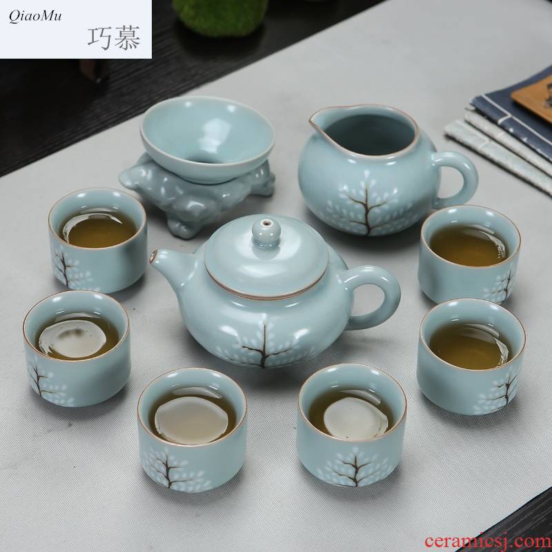 Qiao longed for up kung fu tea set suits for your porcelain of a complete set of travel tea set the teapot teacup office household hand draw your up