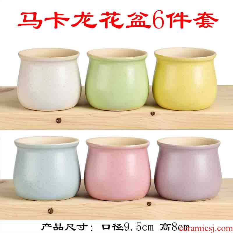 Fleshy flowerpot creative move, lovely household ceramics size diameter violet arenaceous basin of the old running the furnishing articles decorative flower pot