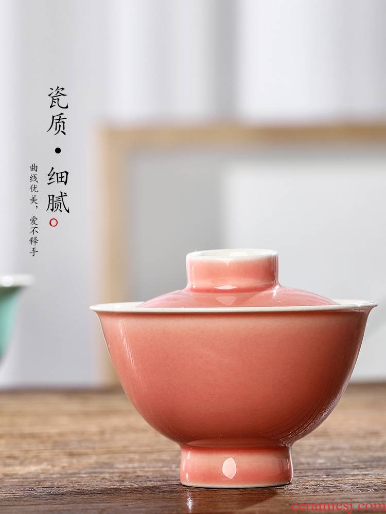 Jingdezhen in true up with pure manual kunfu tea tureen cup hot tea tea bowl color glaze ceramic tea set