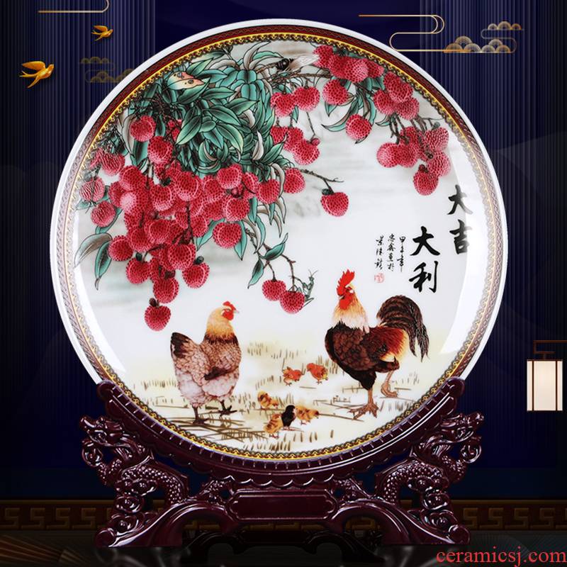 Hang dish Hang dish of jingdezhen ceramics decoration plate Chinese style living room home wine cabinet TV ark adornment furnishing articles
