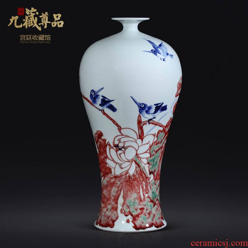 Jingdezhen blue and white youligong dong - Ming li hand - made ceramic vase Chinese style living room TV cabinet porch is decorated furnishing articles