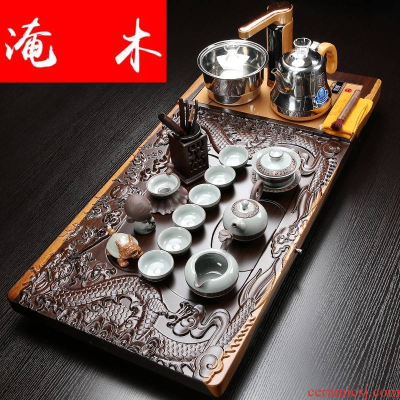 Flooded ebony wood tea tray of a complete set of violet arenaceous elder brother up kung fu tea set tea sets tea sea induction cooker household