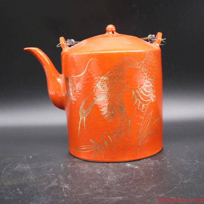 Hand - made dajing year paint prolong life figure teapot collectables - autograph imitation antique porcelain tea set items collection