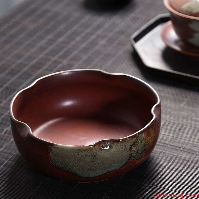 Hui shi coarse pottery large tea to wash to the blue and white porcelain tea set writing brush washer accessories tea six gentleman 's zero water wash dishes