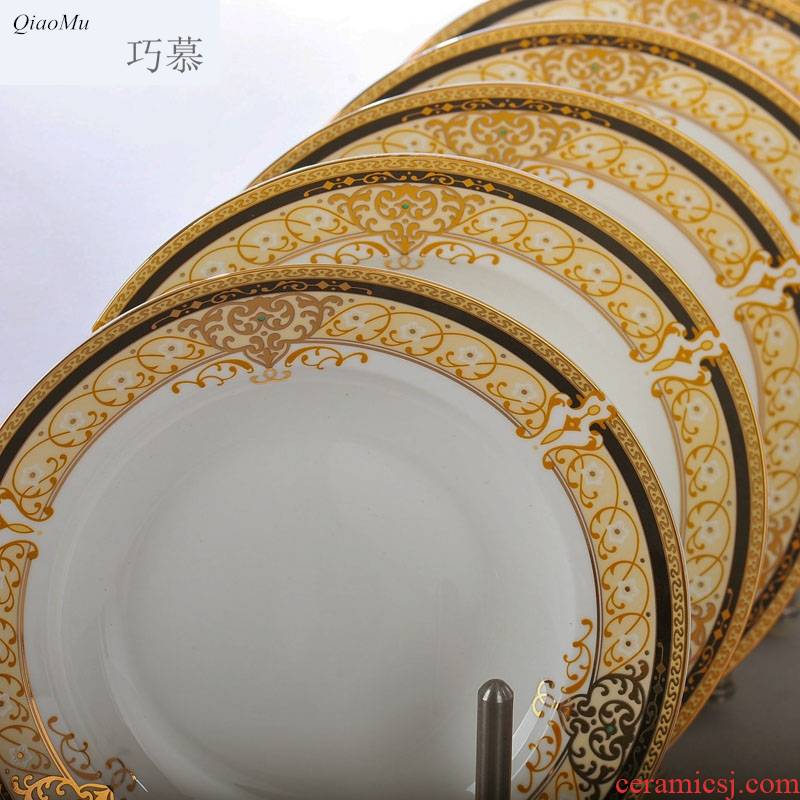 Qiao son longed for ipads porcelain up phnom penh creative ceramic disc 8 inch dumpling dinner plate plate European dishes soup plate deep dish
