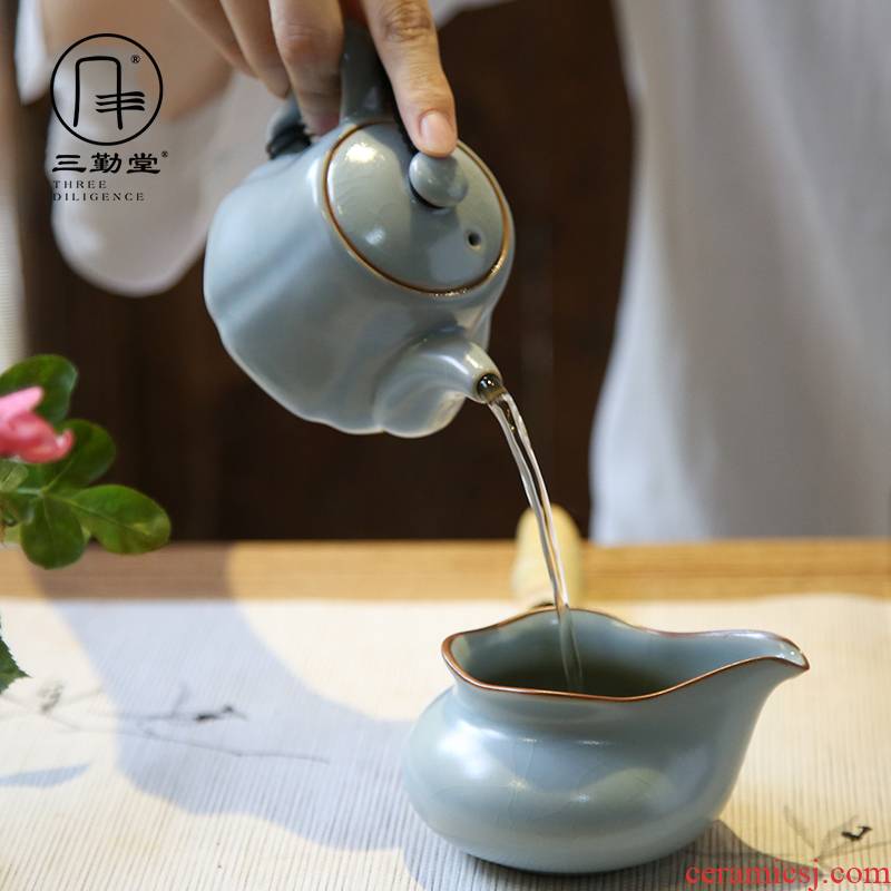 The three frequently your up with jingdezhen ceramic teapot kung fu tea tea, household filter S24012 pumpkin pot