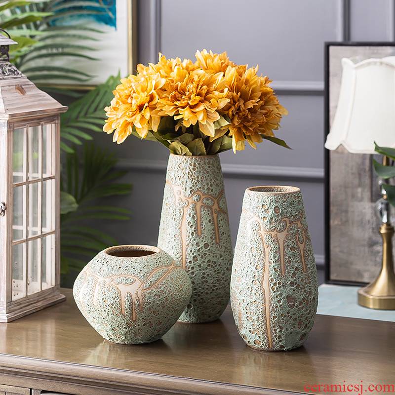 Modern light key-2 luxury ceramic vase furnishing articles simulation flower flowers, dried flowers sitting room TV cabinet table household soft adornment