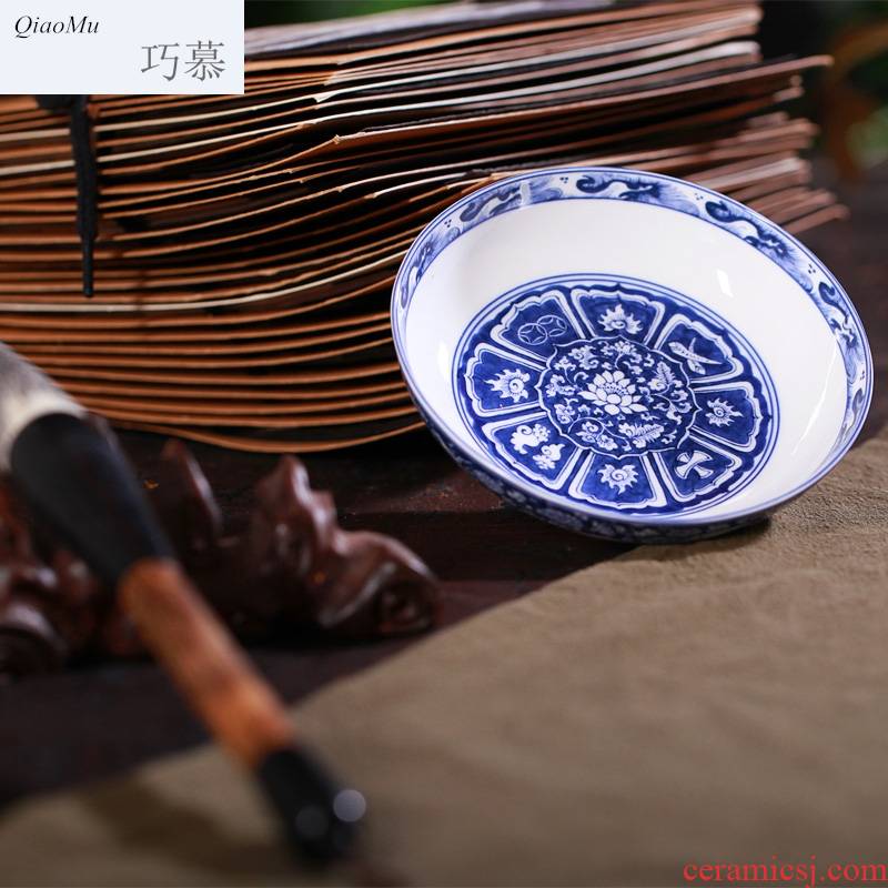 Qiao mu jingdezhen blue and white porcelain ceramic kung fu Ming and the qing dynasties porcelain 】 【 kung fu tea set of the copy of a complete set of blue and white in the Ming and the qing dynasties