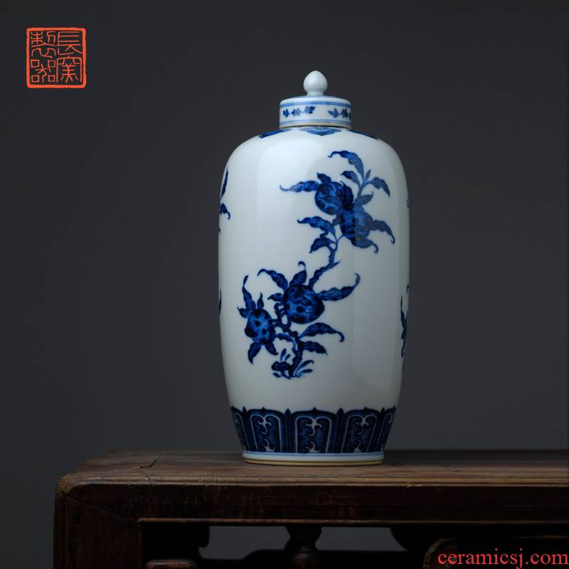 Blue and white shoulder length satisfied discount offered home - cooked in yongzheng flower grain the lantern jingdezhen manual archaize ceramic vase