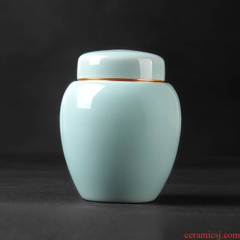 Qiao mu QYX caddy fixings ceramic seal storage tanks longquan celadon small portable tea caddy fixings household ceramics