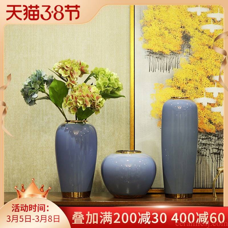Ceramic modern new Chinese vase furnishing articles dried flower arranging flowers sitting room TV ark, contracted household adornment example room
