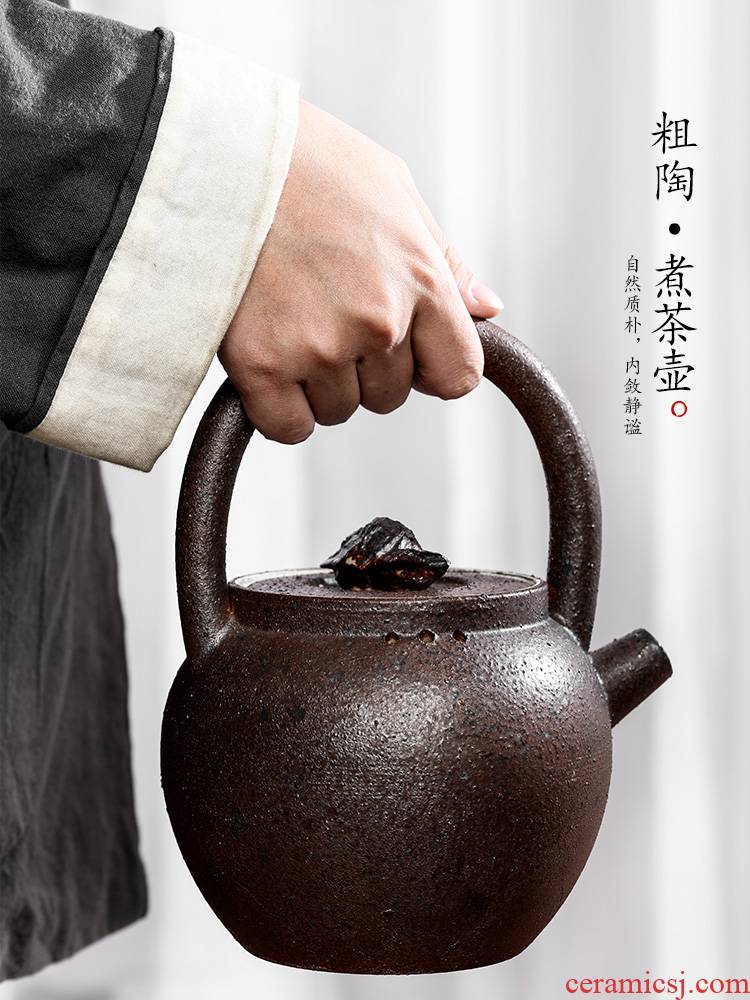 Jingdezhen pure manual cooking pot clay pot of Chinese kongfu tea pot of single pot girder are large teapot
