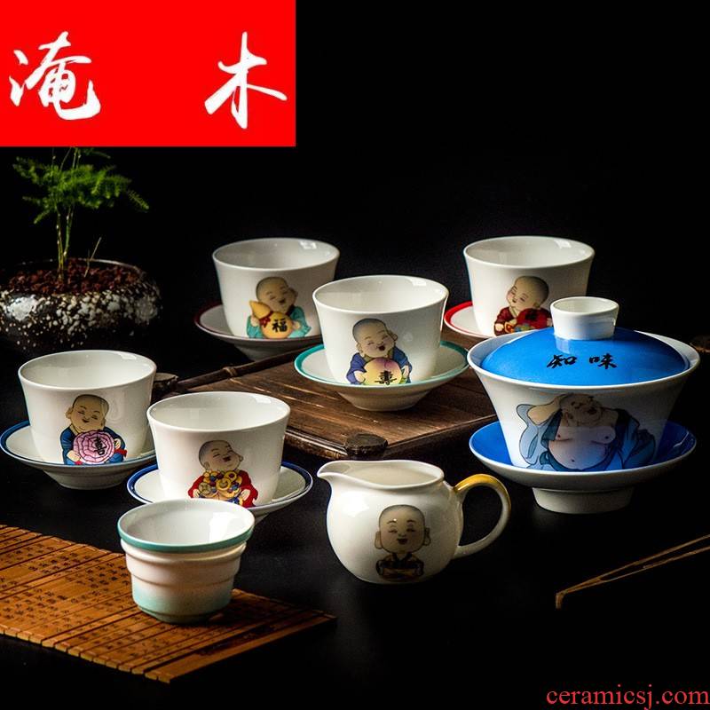 Submerged wood hand - made ipads China tea sets tea tureen kongfu tea cups custom - made designs