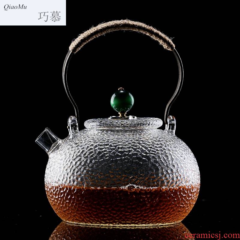 Qiao mu thickening high - temperature Japanese manual hammer glass kettle electric TaoLu cooking pot copper girder pot of tea