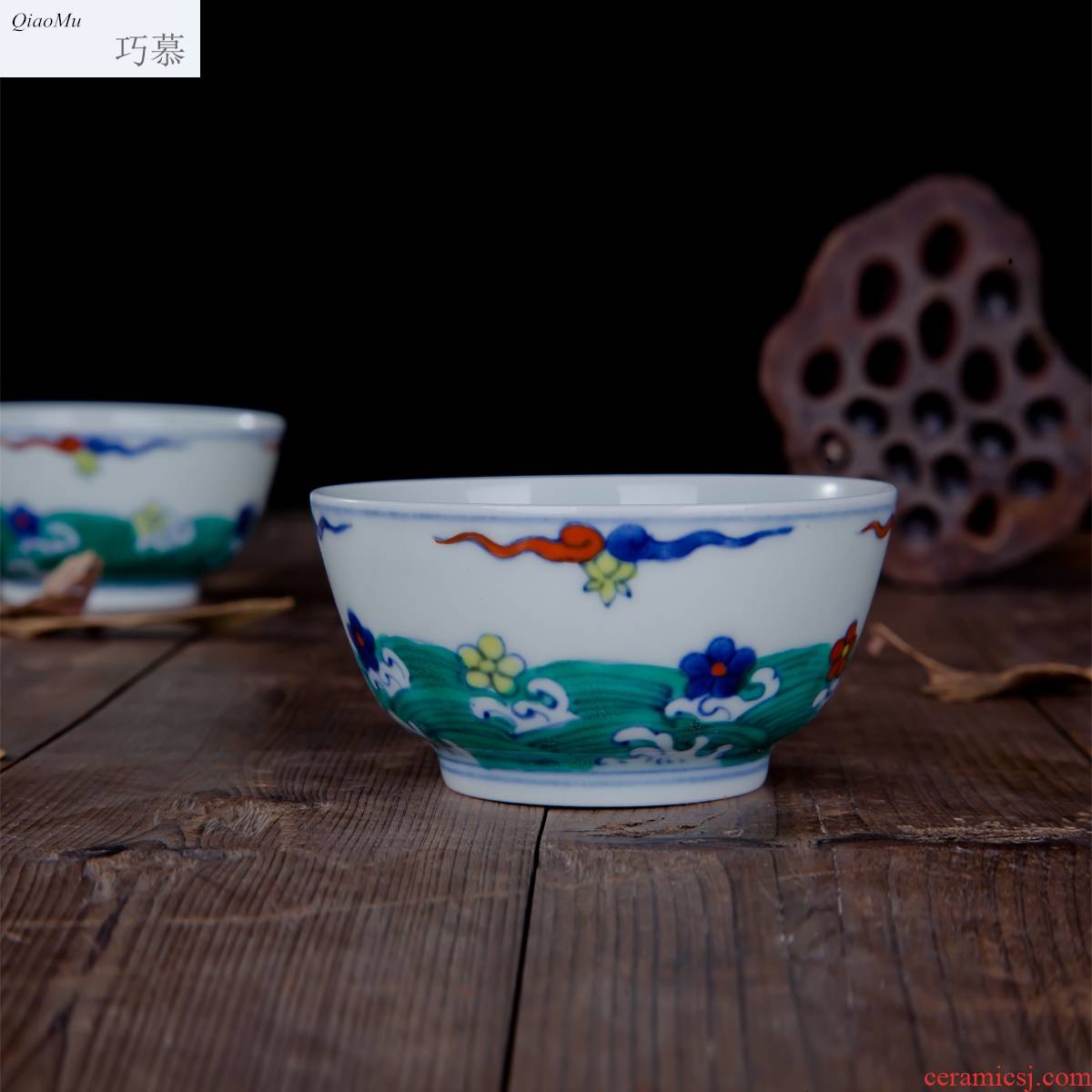 Qiao MuMing chenghua chicken color bucket cylinder cup jingdezhen hand - made manual archaize ceramic tea cups