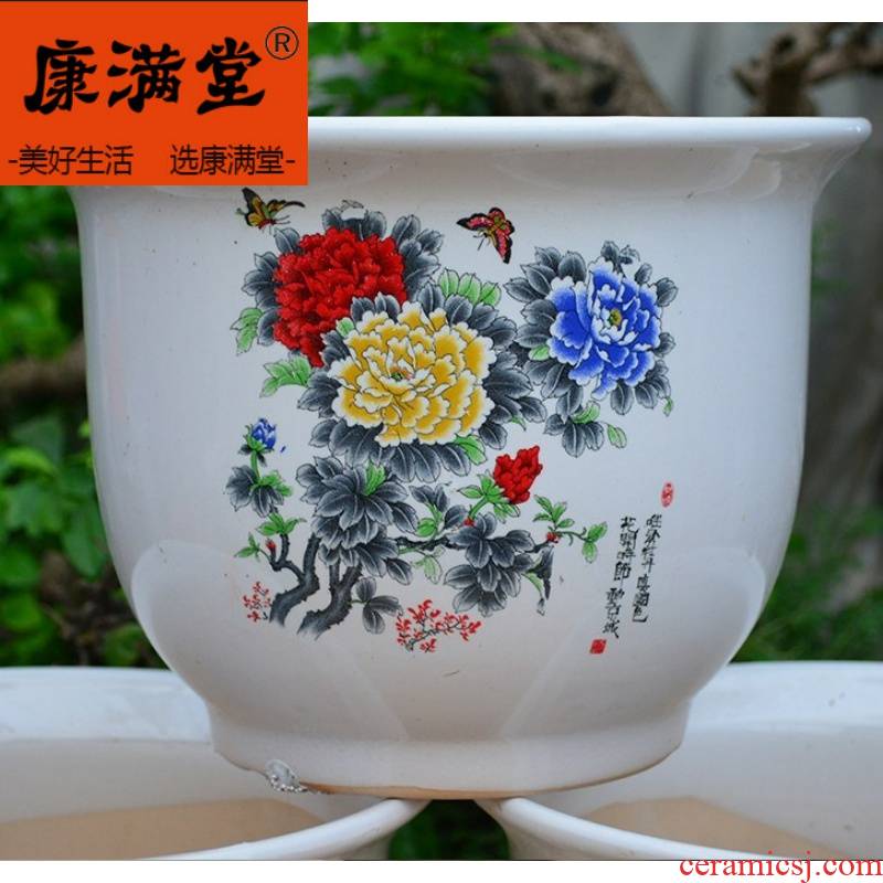 Flower pot diameter above 30-40 large ceramic oversized 50 cm high cm clearance package mail a single L to plant trees