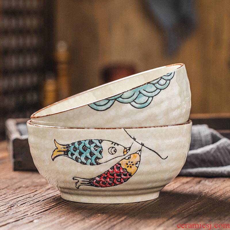 Japanese creative lovely rainbow such as bowl soup bowl large household ceramics tableware mercifully household salad bowl rainbow such as bowl ltd.