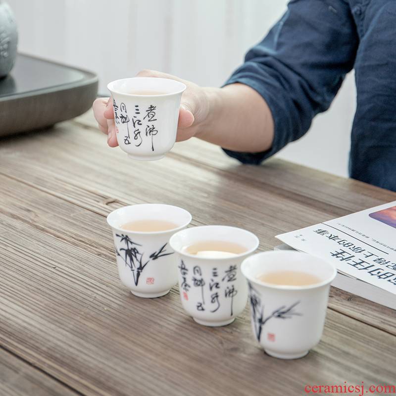 100 ml hand - made ceramic cups kung fu tea set against koubei koubei red cup a single glass of household porcelain