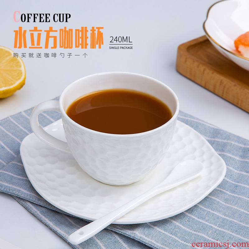 Jingdezhen porcelain white European contracted ipads porcelain coffee cup set key-2 luxury home ins American - style coffee cups and saucers