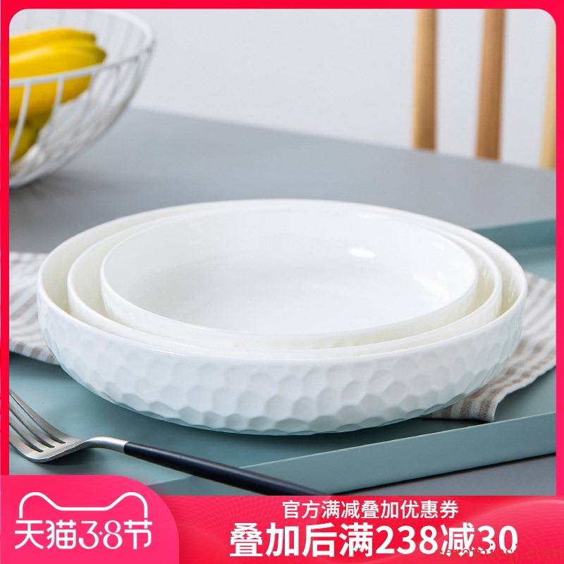 Pure white ipads porcelain plates deep expressions using son dish white ceramic plate deep dish dumplings plate white porcelain tableware household food dish