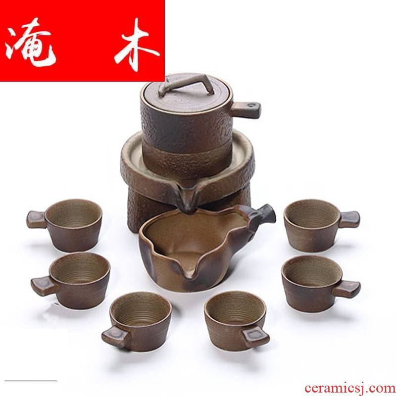 Submerged wood mill archaize automatic tea set lazy kung fu tea an artifact household ceramic teapot teacup