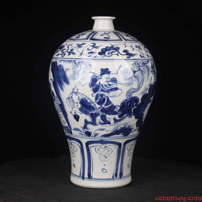 Under the jingdezhen up hand - made of hand - made imitation people Xiao Heyue Han Xinmei bottle may copy yuan blue and white porcelain bottle