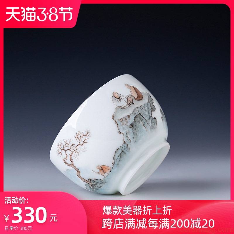 Santa teacups hand - made ceramic kung fu new see colour character master cup all hand jingdezhen tea sample tea cup single CPU
