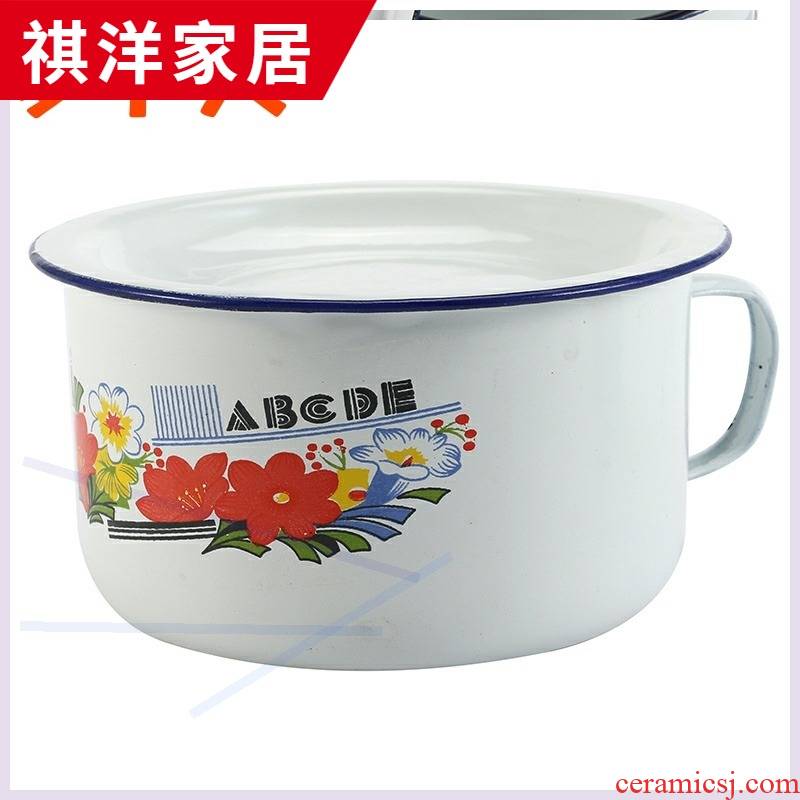 Students in the bowls with cover the old household porcelain basin classic nostalgic lunch box creative move thickening enamel POTS in the kitchen