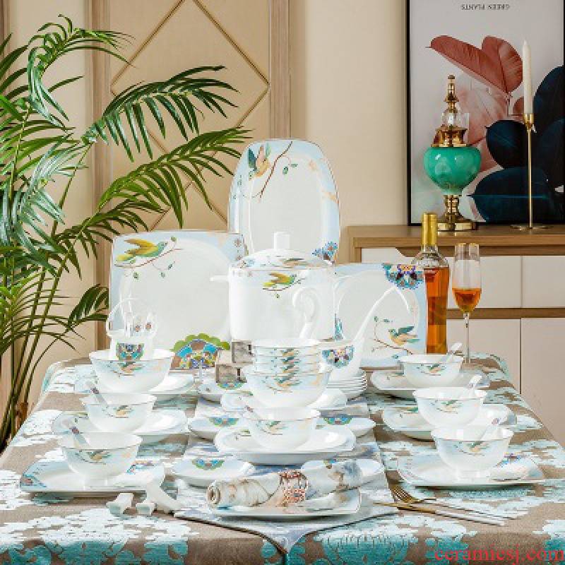The dishes suit household of Chinese style and contracted up phnom penh 58 skull porcelain tableware suit jingdezhen ceramic dishes