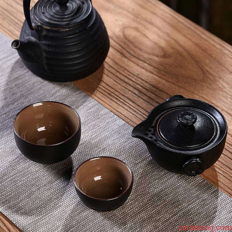 Hui shi portable travel ceramic tea set a pot of two glass ceramic crack cup is suing with kung fu tea pot