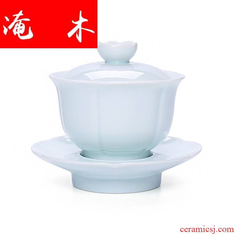 Submerged wood craft jade porcelain tureen large three just tureen jingdezhen ceramic tea set, kung fu teapot teacup