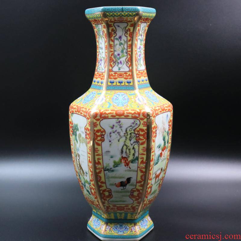 Archaize of jingdezhen porcelain the qing qianlong vase 12 night home decoration antique antique collection furnishing articles