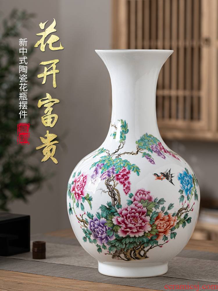 The New Chinese jingdezhen ceramics furnishing articles peony vases flower arranging rich ancient frame porch zen retro sitting room adornment
