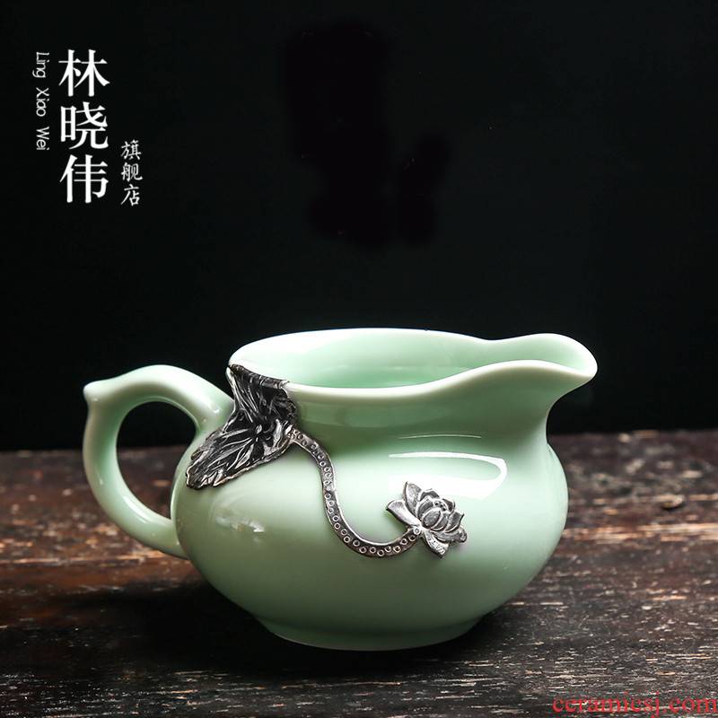 Silver ceramic fair keller celadon large device and a cup of tea and a cup of tea sea points kung fu tea tea accessories
