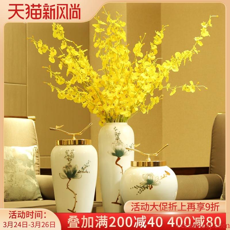 The New Chinese vase dry flower arrangement table, TV ark, place the sitting room porch creative hand - made ceramic home decorations