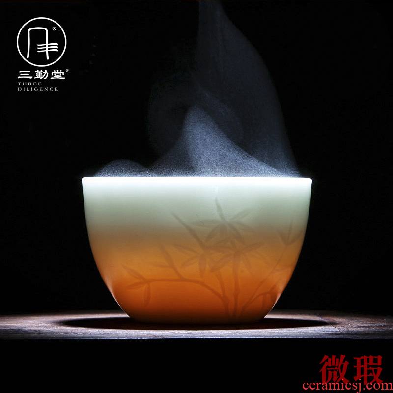 Analyzes three 】 【 all the attendance hall master cup single CPU jingdezhen ceramic sample tea cup kung fu tea cups