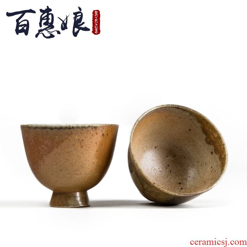 (niang manual wood beaker coarse pottery sample tea cup to use individual cup cup up kung fu master cup a cup of tea