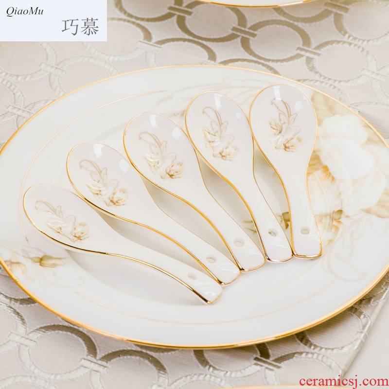 Qiao mu dishes suit household European - style fuels the jingdezhen porcelain tableware dish bowl chopsticks sets ipads ceramic bowl