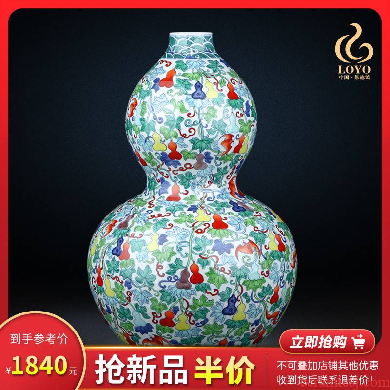 Jingdezhen blue and white color bucket hoist ceramics vase large Chinese style household adornment of the sitting room TV ark, furnishing articles