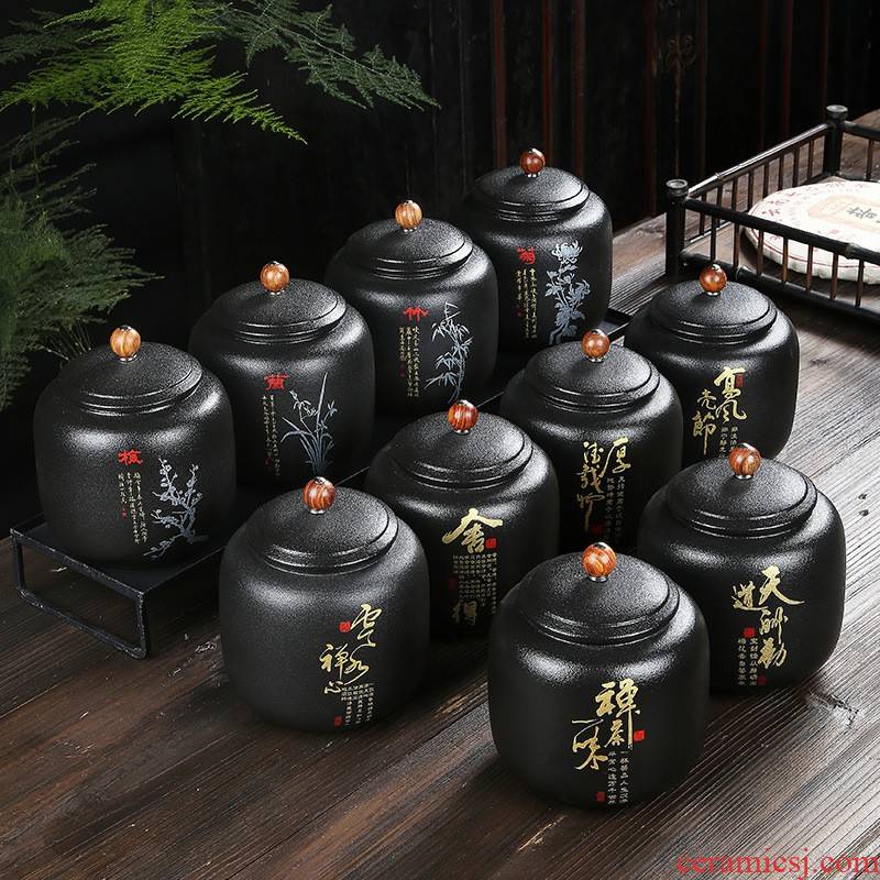 Hui shi half jins to caddy fixings ceramic creative storage tank household gift packaging gift boxes large seal pot