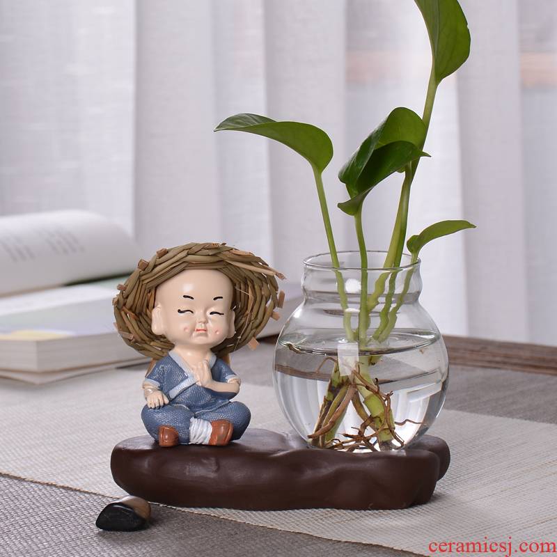 Other creative household adornment glass furnishing articles monk floret is tea flower vases, ceramic water container