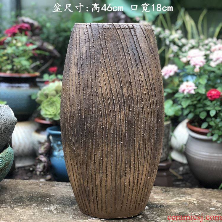 Extra large creative ceramic flower POTS, large diameter thick clay, fleshy money plant rose mage old running the earthenware flowerpot