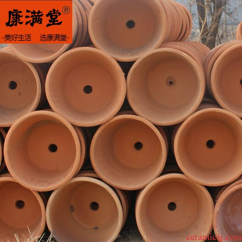 Large vent made of baked clay permeability flowerpot manual coarse pottery mud made of baked clay flowerpots old breathable restoring ancient ways