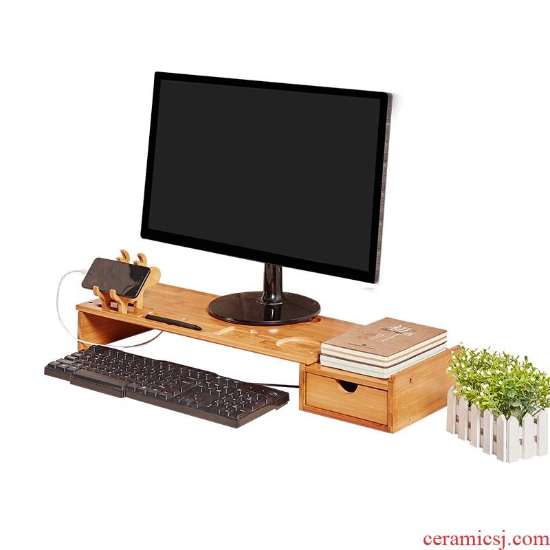 Increased neck LCD computer monitor screen desktop the rid_device_info_keyboard shelf base the receive a case r finishing solid wood