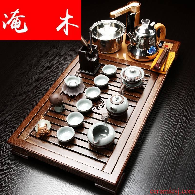 Flooded the whole household wenge wood tea tray was violet arenaceous elder brother up kung fu tea set contracted and I tea table induction cooker